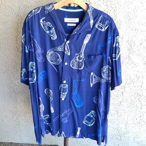 Vintage 80’s Tommy Bahama Rayon Latin Fusion Instruments Musician Shirt
